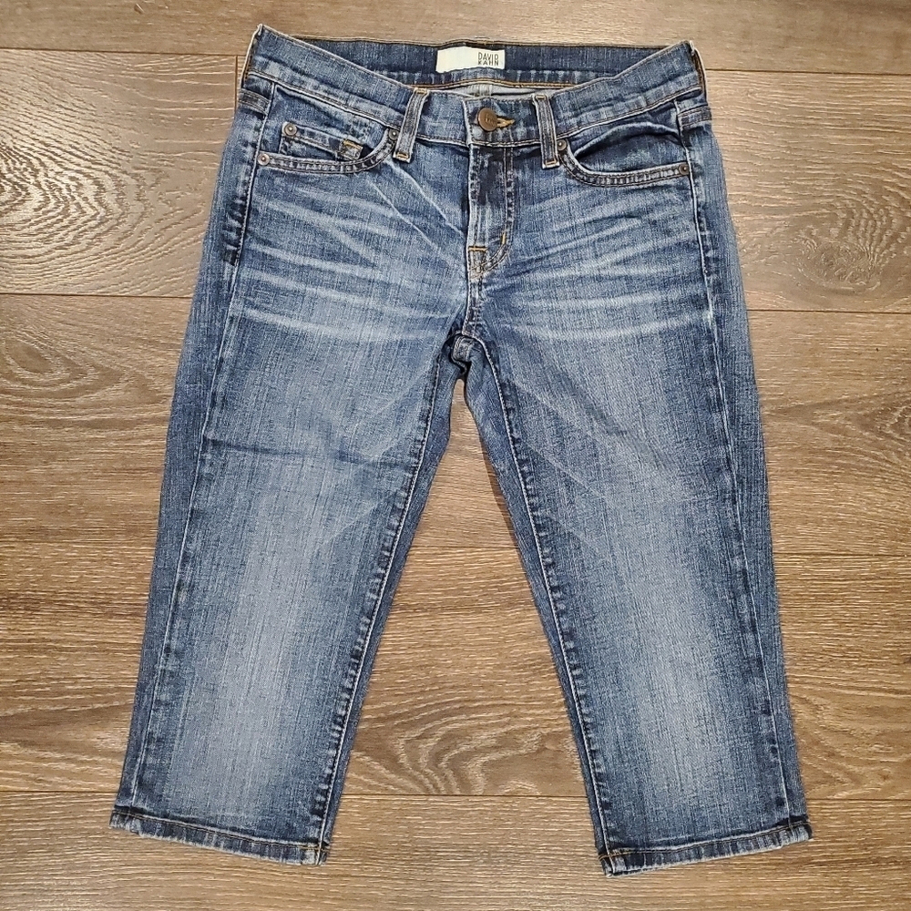 ❤ DAVID KAHN NIKKI CROPPED BERMUDA JEAN SHORTS, 0 (25)